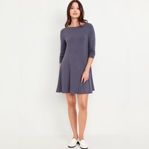 NWOT Old Navy BLACK Long-Sleeve Mini Swing Dress Size Large